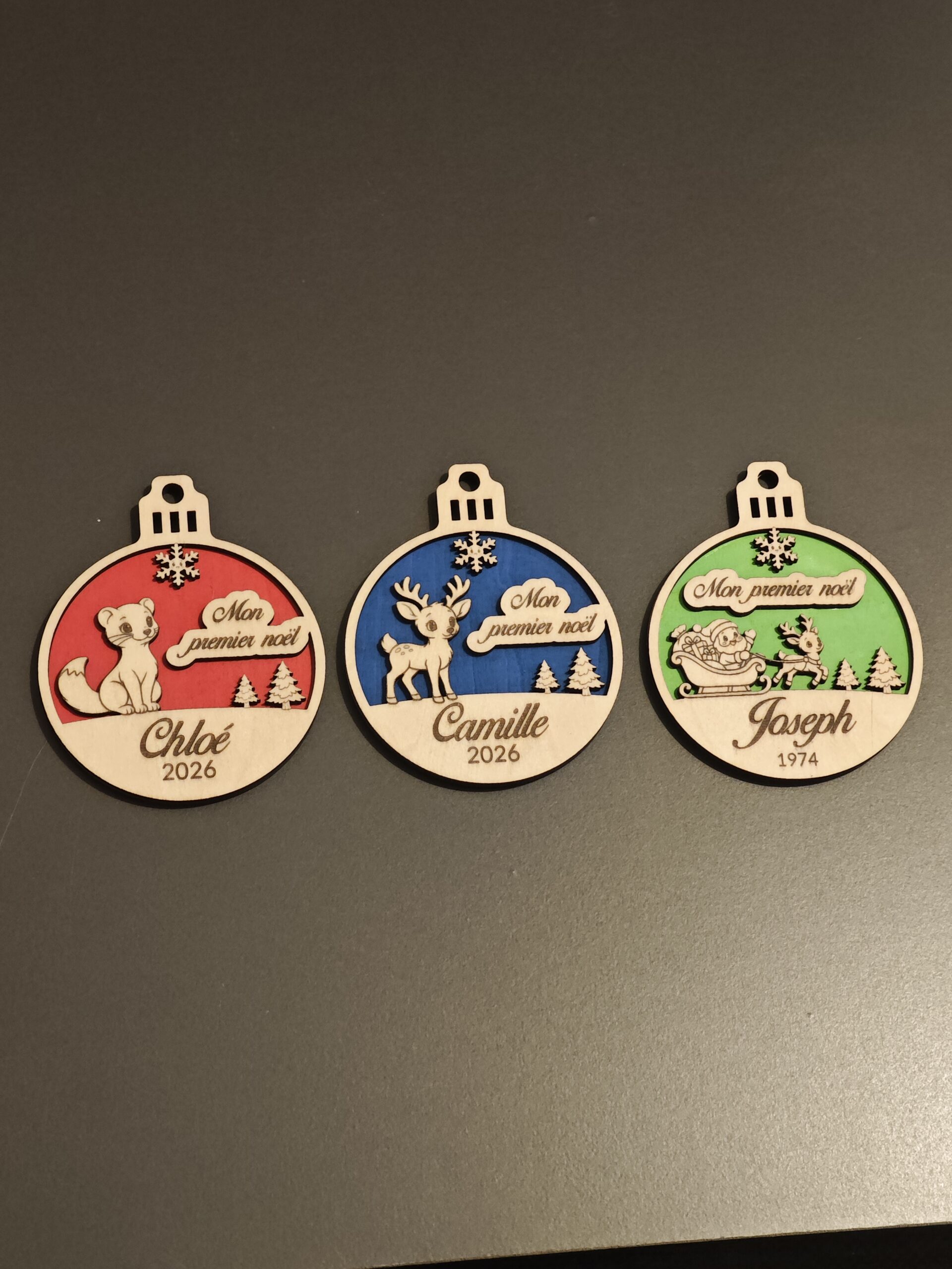 Boules de Noël personnalisées en bois KOAD & CO